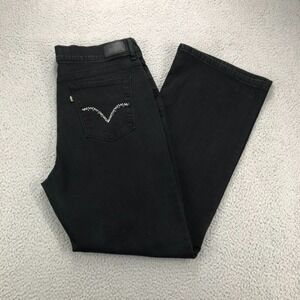 LEVIS 512 Size 16M Bootcut Black Denim Perfectly‎ Slimming High Rise